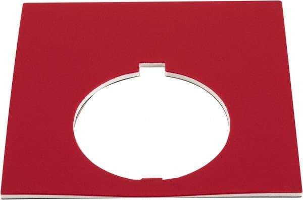 Eaton Cutler-Hammer - Square, Plastic Legend Plate - Blank - Black and Red Background, White Letters, 30-1/2mm Hole Diameter, 2.19 Inch Square - A1 Tooling