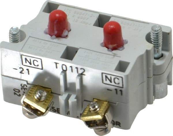 Eaton Cutler-Hammer - 2NC, 0.5 Amp, Electrical Switch Contact Block - 120 VAC/VDC, Pressure Terminal, 30-1/2mm Hole, For Use with E34 Operators, Standard 10250T - A1 Tooling