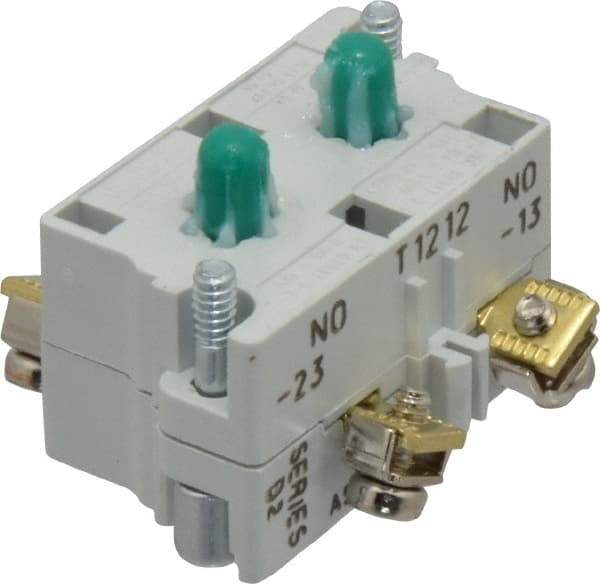 Eaton Cutler-Hammer - 2NO, 0.5 Amp, Electrical Switch Contact Block - 120 VAC/VDC, Pressure Terminal, 30-1/2mm Hole, For Use with E34 Operators, Standard 10250T - A1 Tooling