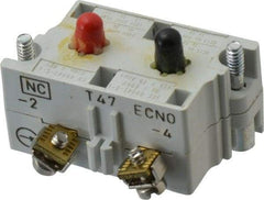 Eaton Cutler-Hammer - NO/NC, 0.5 Amp, Electrical Switch Contact Block - 120 VAC/VDC, Pressure Terminal, 30-1/2mm Hole, For Use with E34 Operators, Standard 10250T - A1 Tooling