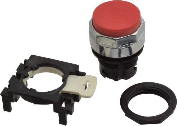 Eaton Cutler-Hammer - 25mm Mount Hole, Extended Straight, Pushbutton Switch Only - Round, Red Pushbutton, Nonilluminated, Momentary (MO) - A1 Tooling