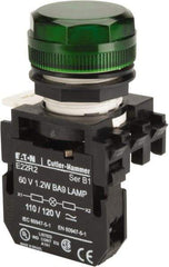 Eaton Cutler-Hammer - 120 VAC/VDC Green Lens Incandescent Indicating Light - Round Lens - A1 Tooling