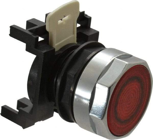 Eaton Cutler-Hammer - 25mm Mount Hole, Flush, Pushbutton Switch Only - Round, Red Pushbutton, Illuminated, Momentary (MO) - A1 Tooling