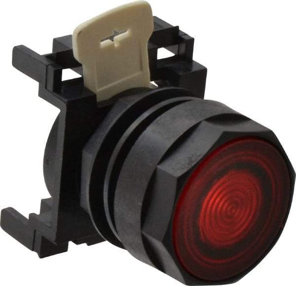 Eaton Cutler-Hammer - 25mm Mount Hole, Flush, Pushbutton Switch Only - Round, Red Pushbutton, Illuminated, Momentary (MO) - A1 Tooling