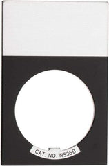 Eaton Cutler-Hammer - Rectangular, Aluminum Legend Plate - Blank - Silver Background, Black Letters, 22-1/2mm Hole Diameter, 1.17 Inch Wide x 1.77 Inch High - A1 Tooling