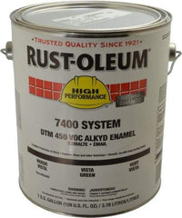 Rust-Oleum - 1 Gal Vista Green Gloss Finish Industrial Enamel Paint - 250 to 550 Sq Ft per Gal, Interior/Exterior, Direct to Metal, <450 gL VOC Compliance - A1 Tooling