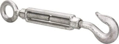 Made in USA - 2,700 Lb Load Limit, 3/4" Thread Diam, 6" Take Up, Steel Hook & Eye Turnbuckle - 17-3/4" Closed Length - A1 Tooling