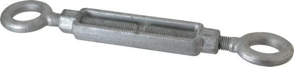 Made in USA - 5,200 Lb Load Limit, 3/4" Thread Diam, 6" Take Up, Steel Eye & Eye Turnbuckle - 17-3/4" Closed Length - A1 Tooling