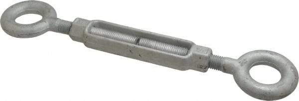 Made in USA - 7,200 (Eye) Lb Load Limit, 7/8" Thread Diam, 6" Take Up, Steel Eye & Eye Turnbuckle - 18" Closed Length - A1 Tooling