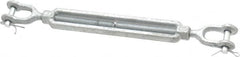 Made in USA - 1,200 Lb Load Limit, 3/8" Thread Diam, 6" Take Up, Steel Jaw & Jaw Turnbuckle - 12" Closed Length - A1 Tooling