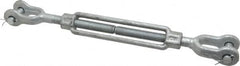 Made in USA - 3,500 Lb Load Limit, 5/8" Thread Diam, 6" Take Up, Steel Jaw & Jaw Turnbuckle - 16" Closed Length - A1 Tooling