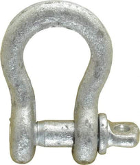 Made in USA - 1/4" Nominal Chain Size, 0.5 Ton Carbon Steel Screw Anchor Shackle - 1/4" Diam, 5/16" Pin Diam, 1-1/8" High x 15/32" Wide Inside Jaw, 25/32" Inside Width, 11/16" Max Body Thickness - A1 Tooling