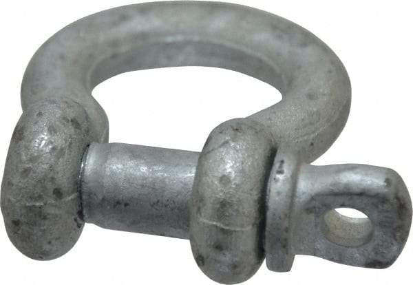 Made in USA - 1/2" Nominal Chain Size, 2 Ton Carbon Steel Screw Anchor Shackle - 1/2" Diam, 5/8" Pin Diam, 1-15/16" High x 13/16" Wide Inside Jaw, 1-1/4" Inside Width, 1-1/4" Max Body Thickness - A1 Tooling