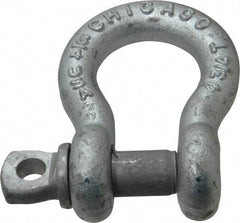 Made in USA - 3/4" Nominal Chain Size, 4.75 Ton Carbon Steel Screw Anchor Shackle - 3/4" Diam, 7/8" Pin Diam, 2-13/16" High x 1-1/4" Wide Inside Jaw, 1-13/16" Inside Width, 1-3/4" Max Body Thickness - A1 Tooling