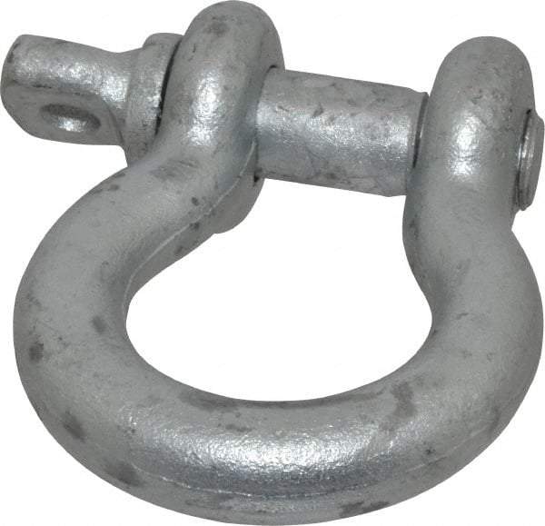 Made in USA - 7/8" Nominal Chain Size, 6.5 Ton Carbon Steel Screw Anchor Shackle - 7/8" Diam, 1" Pin Diam, 3-1/8" High x 1-7/16" Wide Inside Jaw, 2-1/16" Inside Width, 2" Max Body Thickness - A1 Tooling