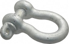 Made in USA - 1-1/8" Nominal Chain Size, 9.5 Ton Carbon Steel Screw Anchor Shackle - 1-1/8" Diam, 1-1/4" Pin Diam, 4-1/4" High x 1-13/16" Wide Inside Jaw, 2-15/16" Inside Width, 2-5/8" Max Body Thickness - A1 Tooling