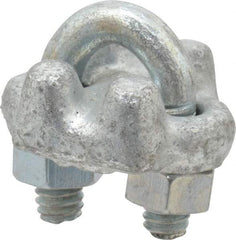 Value Collection - 1/8" Wire Rope U-Bolt Clip - Forged Steel, Galvanized - A1 Tooling