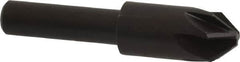 Keo - 3/8" Head Diam, 1/4" Shank Diam, 6 Flute 82° High Speed Steel Countersink - Bright Finish, 1-3/4" OAL, Single End, Straight Shank, Right Hand Cut - A1 Tooling