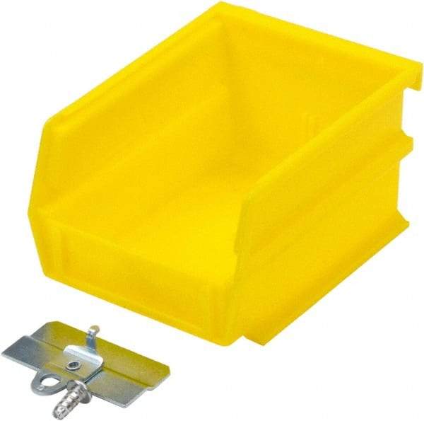 Triton - 5-3/8" Deep, Yellow Polypropylene Hopper Stacking Bin - 3" High x 4-1/8" Wide x 5-3/8" Long - A1 Tooling