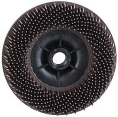 3M - 4-1/2" 36 Grit Ceramic Straight Disc Brush - Very Coarse Grade, Threaded Hole Connector, 3/4" Trim Length, 5/8-11 Threaded Arbor Hole - A1 Tooling