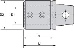 Kennametal - 3/4" Bore Diam, 1.26" Body Diam x 1.26" Body Length, Boring Bar Holder & Adapter - 1.06" Bore Depth, Internal Coolant - Exact Industrial Supply