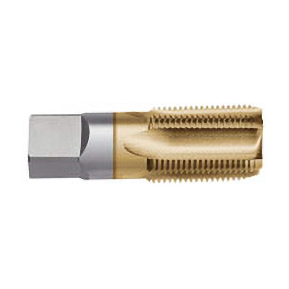 Titan USA - 1/4-18 4-Flute TiN Finish High Speed Steel Standard Flute Tap - Exact Industrial Supply