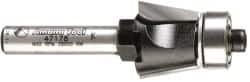 Amana Tool - 5/8" Cut Diam, 1/2" Length of Cut, 2 Flute Bevel Trim Edge Profile Router Bit - Carbide-Tipped, 1/4" Shank Diam, 2" OAL, Uncoated - A1 Tooling