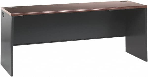 Hon - Steel-Reinforced High-Pressure Laminate Desk Shell - 72" Wide x 24" Deep x 29" High, Mahogany/Charcoal - A1 Tooling