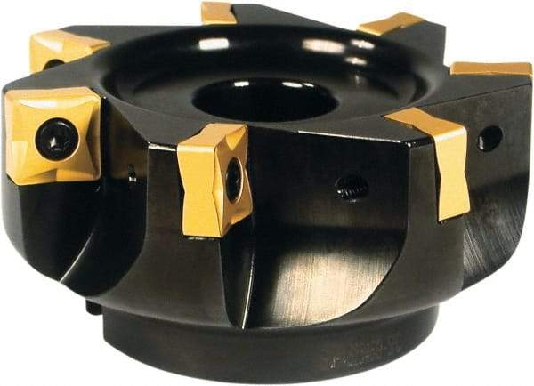 Sumitomo - 8 Inserts, 5" Cutter Diam, 0.575" Max Depth of Cut, Indexable High-Feed Face Mill - 0.635" Arbor Hole Diam, 2-1/2" High, SN.X Inserts, Series SumiMill Spider Mill - A1 Tooling