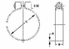 Made in USA - 4.42" ID, Steel Zinc Plated BCE Band Style Clamp - 0.12" Thick, 4-1/4" Hose - A1 Tooling