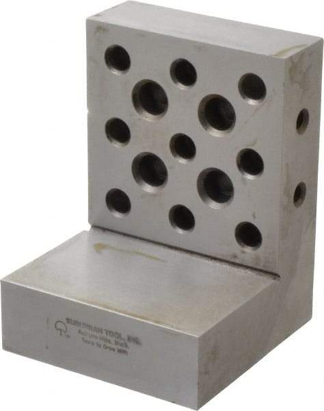 Suburban Tool - 3" Wide x 4" Deep x 3" High Steel Precision-Ground Angle Plate - Standard Plate, Machined Holes on Surface, Open End, 1" Thick, Single Plate - A1 Tooling