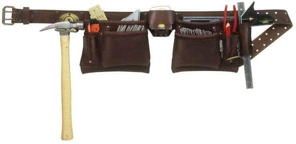 CLC - 29 to 46" Waist Tool Belt - 12 Pocket, 2" Wide, Brown, Leather - A1 Tooling