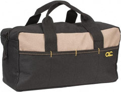 CLC - 8 Pocket Black & Khaki Polyester Tool Bag - 14" Wide x 5-1/2" Deep x 6" High - A1 Tooling