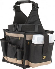 CLC - 25 Pocket Black & Khaki Polyester Tool Tote - 8" Wide x 8" Deep x 17" High - A1 Tooling