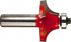 Freud - 1-5/8" Cut Diam, 3/4" Length of Cut, 4 Flute Round-Over Edge Profile Router Bit - Carbide-Tipped, 1/2" Shank Diam, 2-3/4" OAL, Proprietary Coating - A1 Tooling