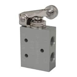 ARO/Ingersoll-Rand - 1/8" NPT Manual Mechanical Valve - 4-Way, 2 Position, Roller Lever/Spring & 0.2 CV Rate - A1 Tooling