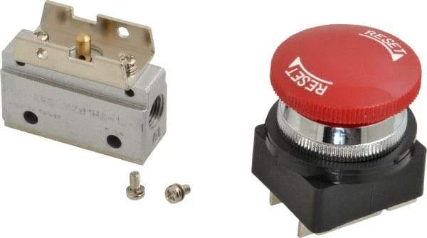 ARO/Ingersoll-Rand - 1/8" NPT Manual Mechanical Valve - 3-Way, 2 Position, Palm Button/Detent & 0.2 CV Rate - A1 Tooling