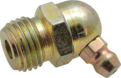 PRO-LUBE - 65° Head Angle, 1/4-18 NPT Steel Standard Grease Fitting - 9/16" Hex, 24.6mm Overall Height, 8.7mm Shank Length, Zinc Plated Finish - A1 Tooling