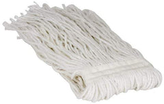 PRO-SOURCE - 1-1/4" White Head Band, Small Rayon Cut End Mop Head - 4 Ply, Clamp Jaw Connection, Use for General Purpose - A1 Tooling