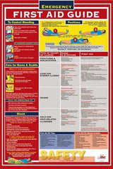 NMC - 18" Wide x 24" High Laminated Paper Emergency First Aid Information Poster - English - A1 Tooling