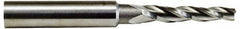 Made in USA - 10° Taper Angle per Side, 1/16" Small End Diam, 3/4" LOC, High Speed Steel 3 Flute Tapered Square End Mill - 2-7/8" OAL, 3/8" Shank Diam, Spiral Flute - A1 Tooling