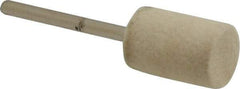 Divine Brothers - 1/2" Diam, 1/8" Shank Diam, Cylinder Shaped Mounted Bob - Medium Density, 3/4" Head Length, Wool Felt - A1 Tooling