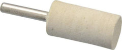 Divine Brothers - 3/4" Diam, 1/4" Shank Diam, Cylinder Shaped Mounted Bob - Medium Density, 1-1/2" Head Length, Wool Felt - A1 Tooling