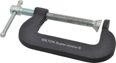 Wilton - Light-Duty 2" Max Opening, 1-1/4" Throat Depth, Forged Steel Standard C-Clamp - 875 Lb Capacity, 0" Min Opening, Standard Throat Depth, Steel Screw - A1 Tooling