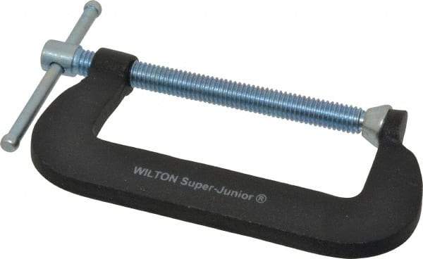 Wilton - Light-Duty 3" Max Opening, 1-3/8" Throat Depth, Forged Steel Standard C-Clamp - 1,100 Lb Capacity, 0" Min Opening, Standard Throat Depth, Steel Screw - A1 Tooling