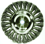 8" - Diameter Standard Twist Knot Wire Wheel; .014" Steel Fill; 3/4" Arbor Hole - A1 Tooling