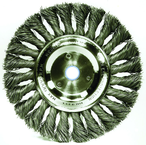 15" - Diameter Standard Twist Knot Wire Wheel; .016" Steel Fill; 1-1/4" Arbor Hole - A1 Tooling