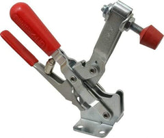 De-Sta-Co - 600 Lb Holding Capacity, Vertical Handle, Manual Hold Down Toggle Clamp - 58° Handle Movement, 103° Bar Opening, U-Bar, Flanged Base, Electro-Plated Zinc, Carbon Steel - A1 Tooling