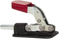 De-Sta-Co - 2,500 Lb Load Capacity, Flanged Base, Carbon Steel, Standard Straight Line Action Clamp - 6 Mounting Holes, 0.34" Mounting Hole Diam, 0.62" Plunger Diam, Straight Handle - A1 Tooling