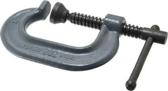 Wilton - Regular-Duty 2" Max Opening, 1-13/16" Throat Depth, Forged Steel Standard C-Clamp - 2,700 Lb Capacity, 0" Min Opening, Standard Throat Depth - A1 Tooling